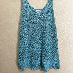 Mossimo Supply Co. Ocean Blue Crochet Tank Top